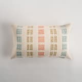 "Magdalena Lumbar Pillow Cover Seaglass Blue, Crocodile Green, Apricot Orange" - Throw Pillows in multicolor by Tatiana Ordoñez