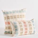 "Magdalena Lumbar Pillow Cover Seaglass Blue, Crocodile Green, Apricot Orange" - Throw Pillows in multicolor by Tatiana Ordoñez
