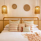 "Tucan Toss Pillow Cover Mint & Sage Green  Terracotta tassels" - Throw Pillows in multicolor by Tatiana Ordoñez