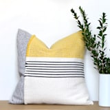 "Yellow Color Block Decorative Pillow" - Throw Pillows in yellow by Johil Ross