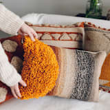 "Bohemian Sun" - Throw Pillows in multicolor by Handan Loomworks