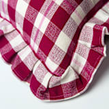 "Abigail Plaid Handwoven Cotton Ruffle Pillow" - Throw Pillows in red by Archive New York