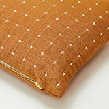 "Small Cross-Stitch Throw Pillow - Camel" - Throw Pillows in brown by Anchal