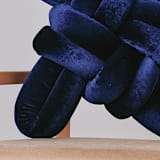 "Midnight Blue Velvet Knot Pillow" - Throw Pillows in blue by Knots Studio