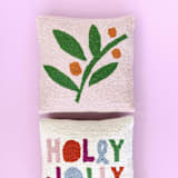 "Holiday Berries Hook Pillow" - Throw Pillows in multicolor by Ampersand Design Studio