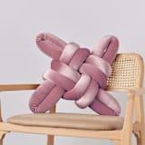 "Mauve Velvet Knot Pillow" - Throw Pillows in pink by Knots Studio