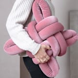 "Mauve Velvet Knot Pillow" - Throw Pillows in pink by Knots Studio