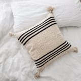 "Lexington Stripe Pom Pillow" - Throw Pillows in multicolorassorted-colors by Wool and Indigo
