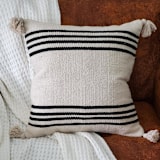 "Lexington Stripe Pom Pillow" - Throw Pillows in multicolorassorted-colors by Wool and Indigo