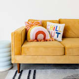 "Warm Shaped Rainbow Hook Pillow with Tassels" - Throw Pillows in multicolor by Ampersand Design Studio