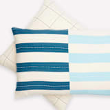 "Offset Lumbar Pillow - Cobalt" - Throw Pillows in blue by Anchal