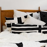 "Interlock XL Lumbar Pillow - Charcoal" - Throw Pillows in black by Anchal
