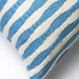 "Antigua Sky Blue Striped Handwoven Cotton Throw Pillow" - Throw Pillows in blue by Archive New York