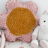 "Daisy Flower Pillow" - Throw Pillows in multicolorassorted-colors by Two Little Knots