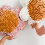 "Daisy Flower Pillow" - Throw Pillows in multicolorassorted-colors by Two Little Knots