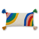 "Rainbow with Tassels Hook Pillow" - Throw Pillows in multicolor by Ampersand Design Studio