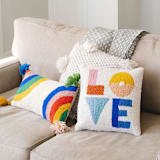"Rainbow with Tassels Hook Pillow" - Throw Pillows in multicolor by Ampersand Design Studio