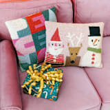 "Peace & Joy Hook Pillow" - Throw Pillows in multicolor by Ampersand Design Studio