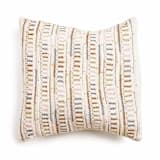 "Dahli Coral Hand Embroidered Pillow" - Throw Pillows in white by Anjali Purohit