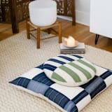 "Offset Throw Pillow" - Throw Pillows in green by Anchal