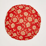 "Kantha Round Pillow - No. 230837" - Throw Pillows in red by Anchal