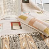 "Shale Handloom Cotton Large Lumbar Pillow" - Throw Pillows in multicolorassorted-colors by Anjali Purohit