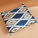 "Tisa Indigo Silk Pillow" - Throw Pillows in blue by Anjali Purohit