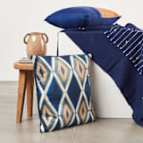 "Tisa Indigo Silk Pillow" - Throw Pillows in blue by Anjali Purohit