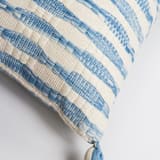 "Antigua Natural Dyed Faded Indigo Striped Handwoven Cotton Throw Pillow" - Throw Pillows in blue by Archive New York