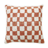 "Checkered Block Printed Pillow - Cover + Insert" - Throw Pillows in brown by Powered By People
