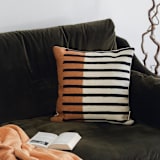 "Line" - Throw Pillows in multicolor by Handan Loomworks