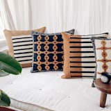 "Line" - Throw Pillows in multicolor by Handan Loomworks