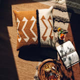 "Path" - Throw Pillows in multicolor by Handan Loomworks