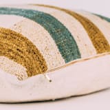 "Mayapo Wool Pillow Cover Aquamarine Blue & Golden Olive" - Throw Pillows in multicolorassorted-colors by Tatiana Ordoñez