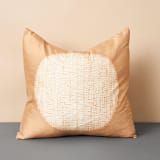 "Shunya Gold Silk Pillow" - Throw Pillows in gold by Anjali Purohit