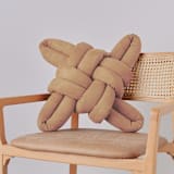 "Camel Vegan Suede Knot Pillow" - Throw Pillows in brown by Knots Studio