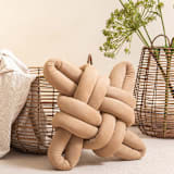 "Camel Vegan Suede Knot Pillow" - Throw Pillows in brown by Knots Studio