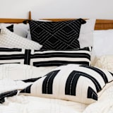 "Interlock Throw Pillow - Charcoal" - Throw Pillows in black by Anchal