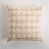 "Zenu Pillow Cover Earth Brown & Cream" - Throw Pillows in brown by Tatiana Ordoñez