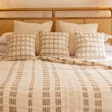 "Zenu Pillow Cover Earth Brown & Cream" - Throw Pillows in brown by Tatiana Ordoñez