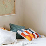 "Multi-Check Throw Pillow" - Throw Pillows in multicolor by Anchal