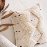 "Swan" - Throw Pillows in natural by Handan Loomworks