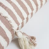 "Antigua Tan Striped Handwoven Cotton Throw Pillow" - Throw Pillows in brown by Archive New York