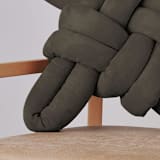 "Army Green Vegan Suede Knot Pillow" - Throw Pillows in green by Knots Studio