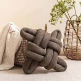 "Army Green Vegan Suede Knot Pillow" - Throw Pillows in green by Knots Studio