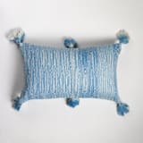 "Antigua Naturally Dyed Faded Blue Solid Cotton Throw Pillow" - Throw Pillows in blue by Archive New York