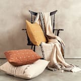 "Nira Brown Handloom Pillow" - Throw Pillows in brown by Anjali Purohit