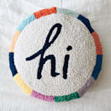 "Hi Round Hook Pillow" - Throw Pillows in multicolor by Ampersand Design Studio