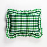 "Josefina Plaid Handwoven Cotton Ruffle Pillow" - Throw Pillows in green by Archive New York
