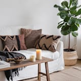 "Kalimba" - Throw Pillows in multicolor by Handan Loomworks